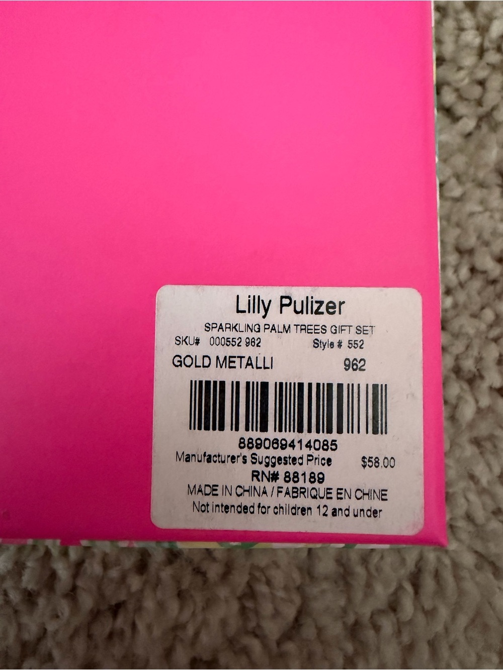 Lilly Pulitzer Palm Tree Necklace and Earring Set NWT Lilly bag included - Picture 2 of 3